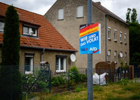 AfD-Wahlplakat in Oranienburg