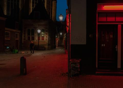 Nächtliche Strassenszene in Amsterdam