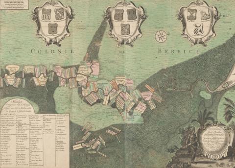 Alte Karte der europäischen Kolonien in der Nähe von Nassau