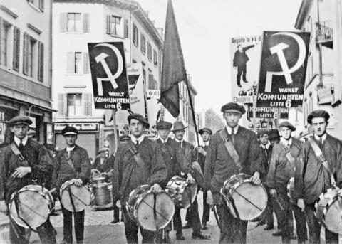 Demonstration der Kommunistische Partei der Schweiz 1926 vor den Zürcher Kantonsratswahlen
