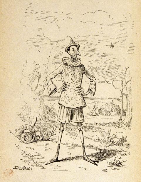 Illustration von «Pinocchio» von Enrico Mazzanti im Jahr 1883