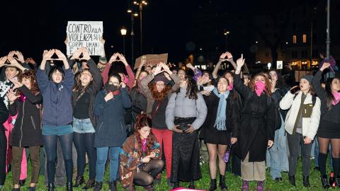 Demonstration am 26. November in Rom zum Internationalen Tag gegen Gewalt an Frauen