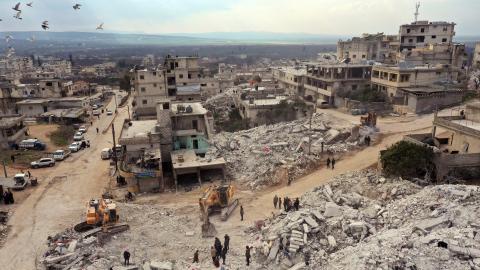 die zerstörte Stadt Harim in der syrischen Provinz Idlib