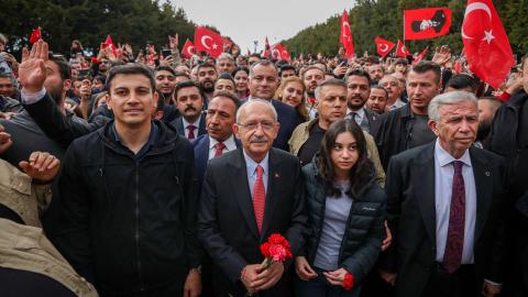 Kemal Kılıçdaroğlu am Freitag in Anıtkabir, dem Mausoleum von ­Staatsgründer Mustafa Kemal Atatürk in Ankara