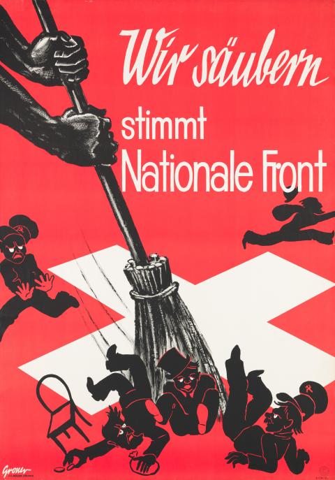 Plakat der Nationalen Front für den Stadtzürcher Wahlkampf 1933