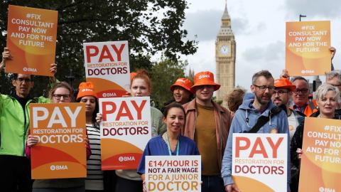 Protest der British Medical Association am 20. September in London