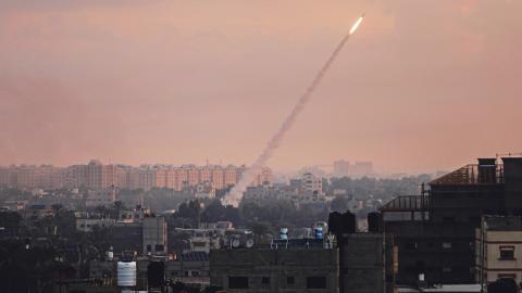 Rakete welche aus dem aus dem Gazastreifen abgefeuert wurde