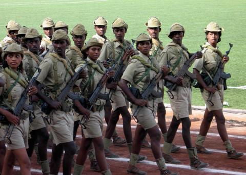 Militärparade zum eritreischen Unabhängigkeitstag in der Hauptstadt Asmara, 2007.