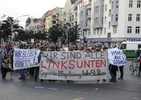 Demonstration gegen die Schliessung von «linksunten.indymedia» in Berlin