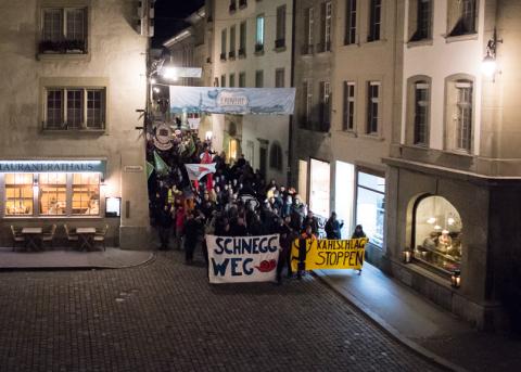 Demonstration gegen Sparmassnahmen im Berner Sozialwesen vom November 2017