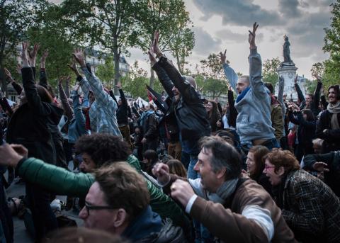 Protest von Nuit debout in Paris 2016