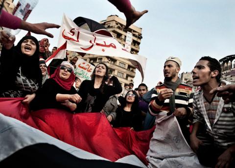 Protestierende auf dem Tahrirplatz in Ägypten am 1. Februar 2011