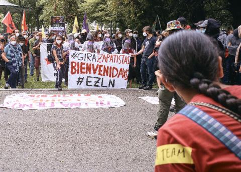 Demonstration von ZapatistInnen in Basel