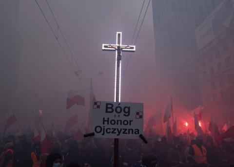 Demonstration in Warschau zum Unabhängigkeitstag am 11. November 2020