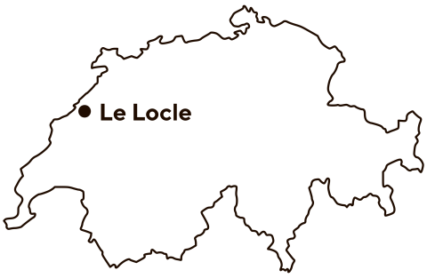 Karte der Schweiz, wo die Stadt Le Locle eingezeichnet ist