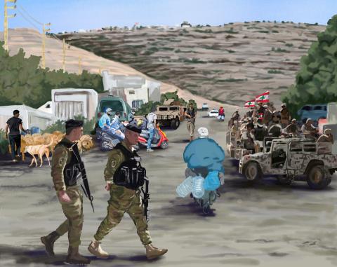 Illustration: Soldaten an der syrischen Grenze