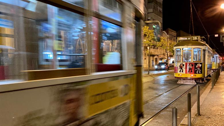 Trams der Lissabonner Tramline Nr. 28