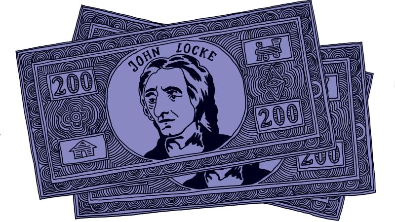  Banknote mit dem Abbild von John Locke