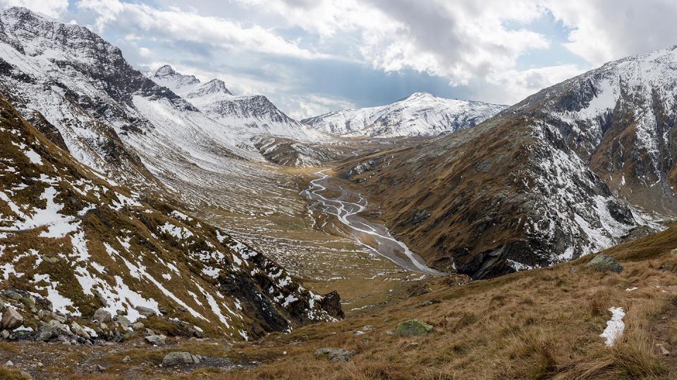 Panorama-Landschaft-Aufnahme der Greina-Ebene