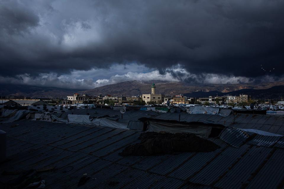 Blick über die Dächer der Flüchtlingsunterkünfte