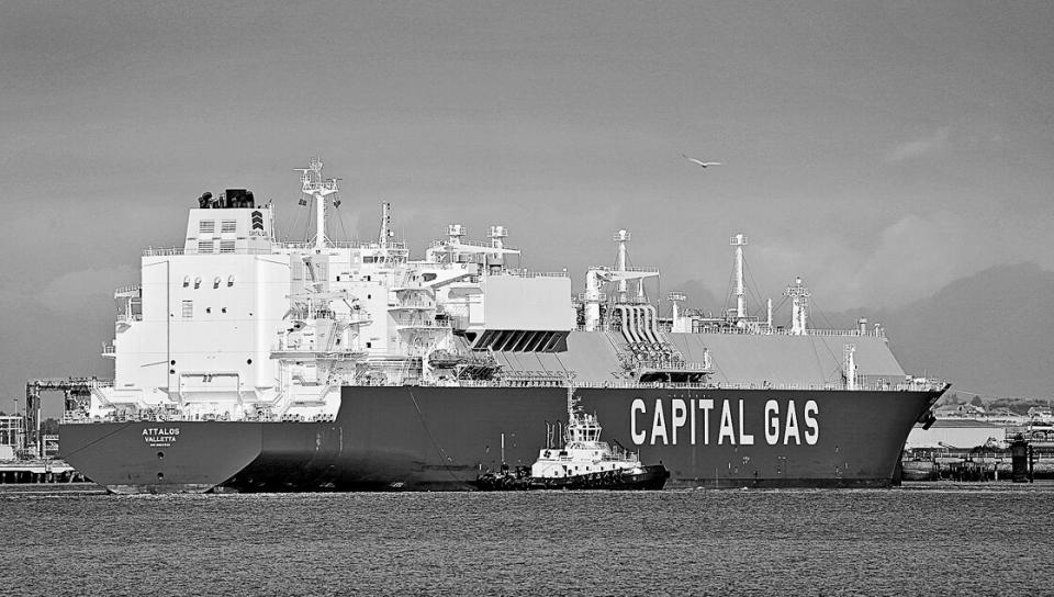 LNG-Tanker mit australischem Gas im Hafen von Kent, August 2022