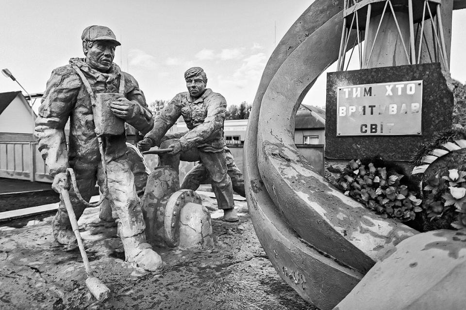 Denkmal für die „Liquidatoren“, die nach der Reaktorkatastrophe von Tschernobyl zum Aufräumen eingesetzt wurden