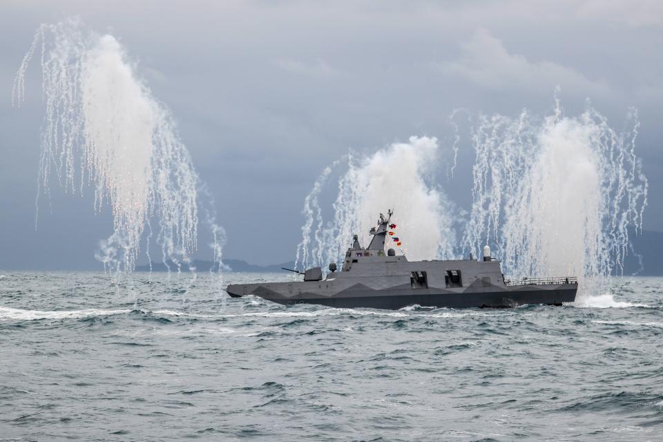 Übung der taiwanischen Marine vor Keelung am 7. Januar 2022.