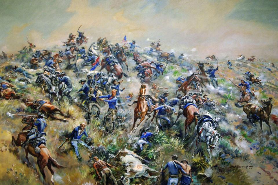 Gemälde mit der  Schlacht bei Little Bighorn, 1876