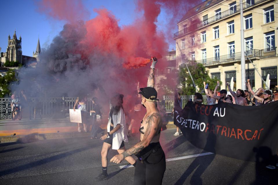 Demonstration in Lausanne, 14. Juni 2021.