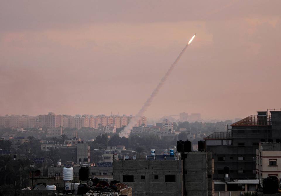 Rakete welche aus dem aus dem Gazastreifen abgefeuert wurde