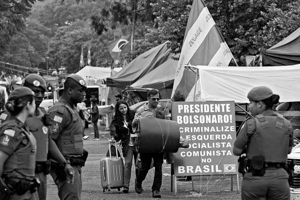 Anhänger Bolsonaros räumen ihr Camp, São Paulo, 9. Januar 2022