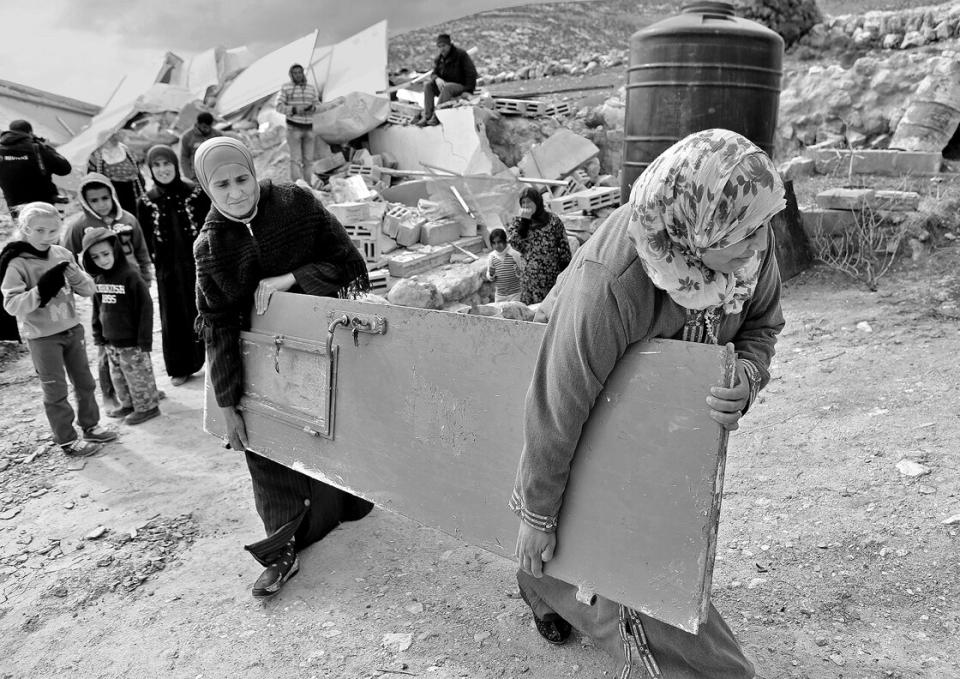 Westjordanland, 2. Februar 2016: nach der Zerstörung der Ortschaft Jimba