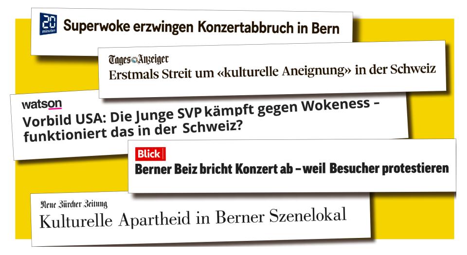 Verschiedene Schlagzeilen von Schweizer Zeitungen