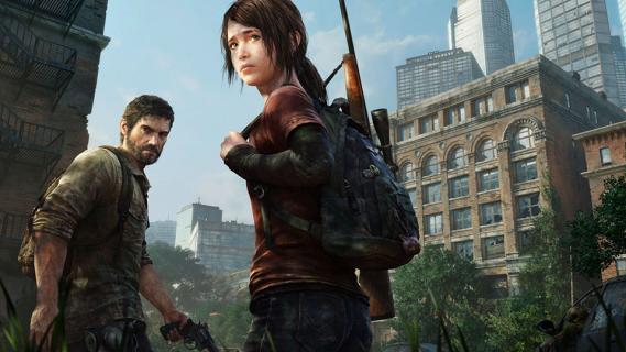 Screenshot aus dem Computerspiel «The Last of Us»: eine bewaffnete Frau und ein Mann mit einer Pistole